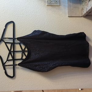 Black, lace overlay, strappy bodycon camisole size L